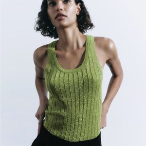 Zara knit top with metallic thread